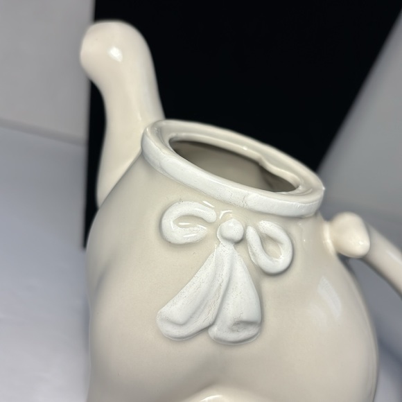 VTG Cat Lidded Teapot By Crowning Touch Collection Japan White 6 5/8” Ceramic - Picture 10 of 10
